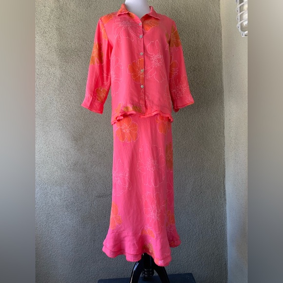 🔥5/$20🔥 “Erin” Linen Blouse and Skirt Set size 8 and 12 - Picture 3 of 13